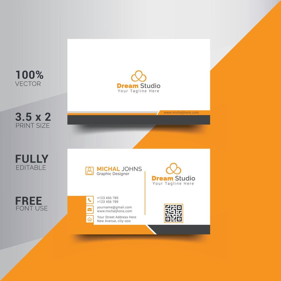 Modern Corporate Minimalist Trendy Business Card Design vector