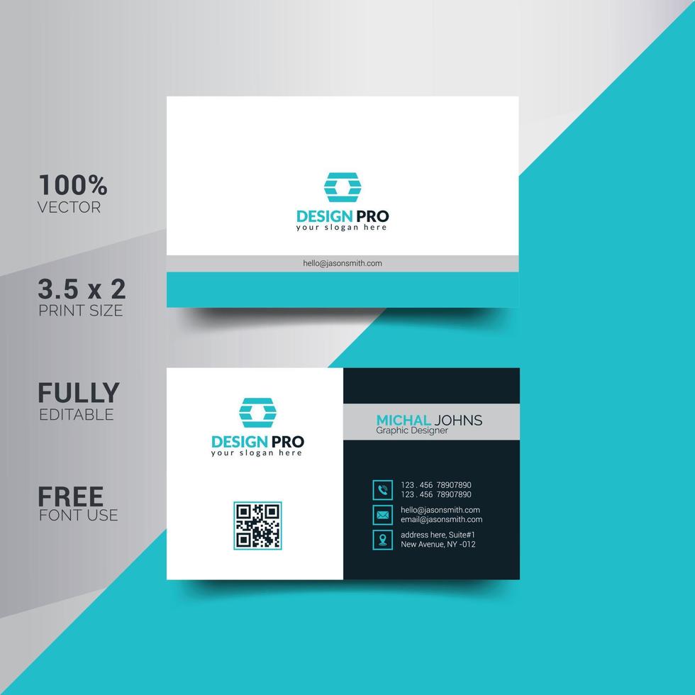 Modern Corporate Minimalist Trendy Business Card Design vector