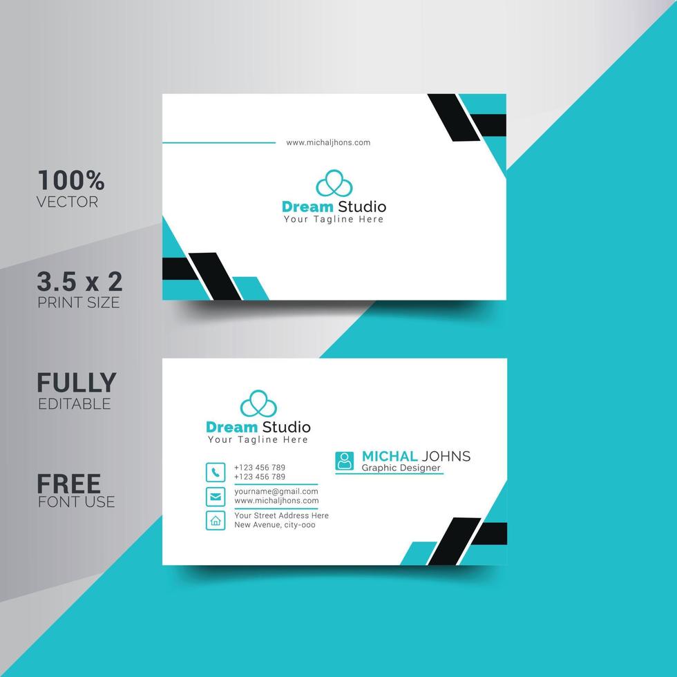 Modern Corporate Minimalist Trendy Business Card Design vector