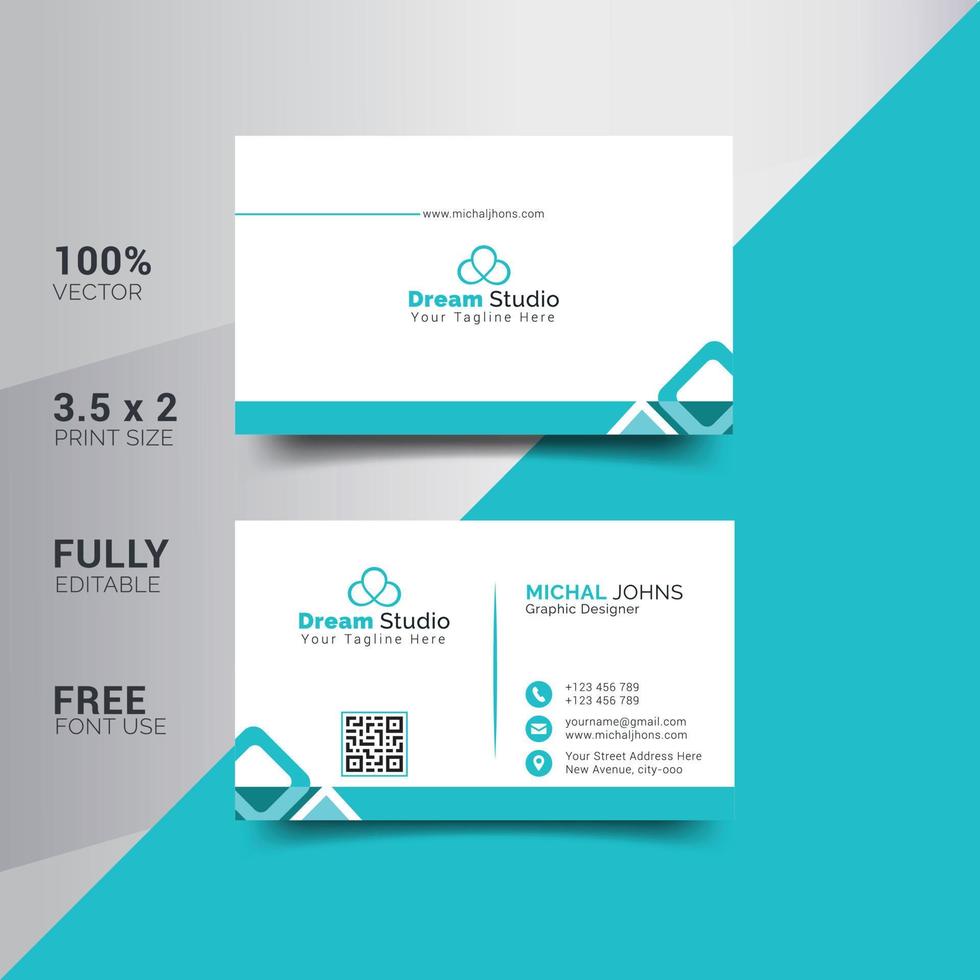 Modern Corporate Minimalist Trendy Business Card Design vector