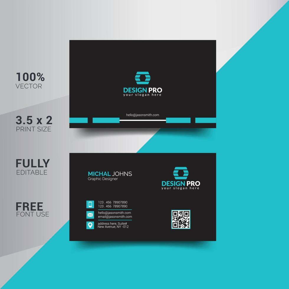 Modern Corporate Minimalist Trendy Business Card Design vector