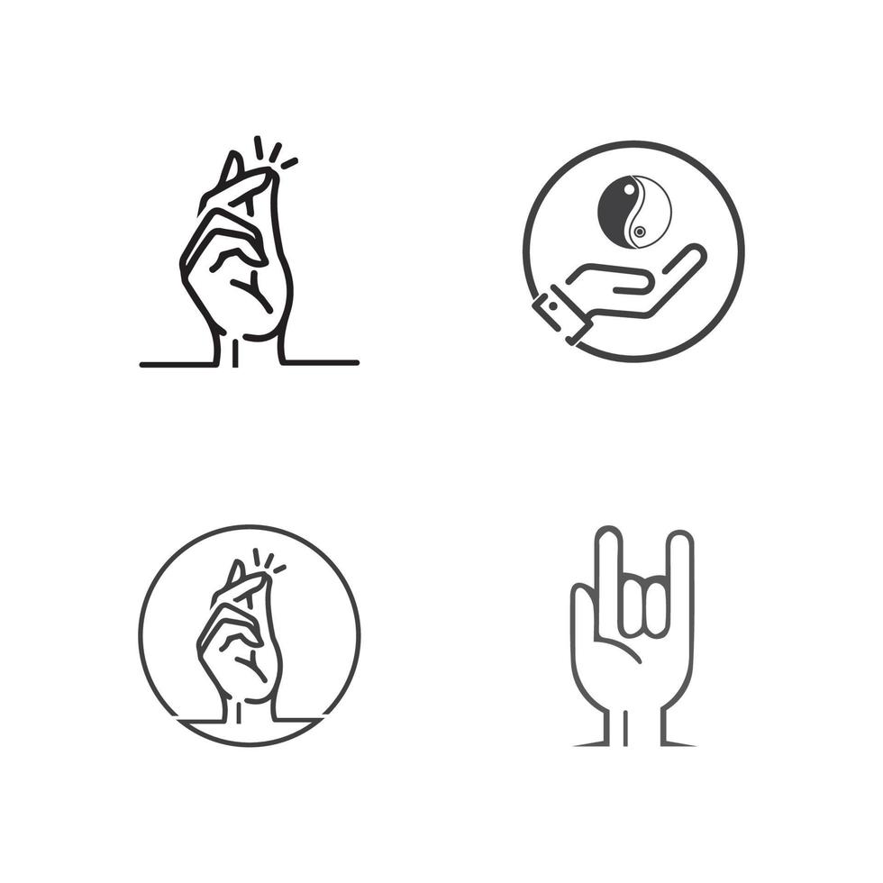 Hand gestures and sign language isolated vector