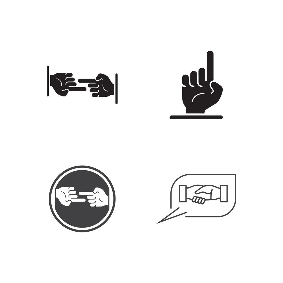 Hand gestures and sign language isolated vector