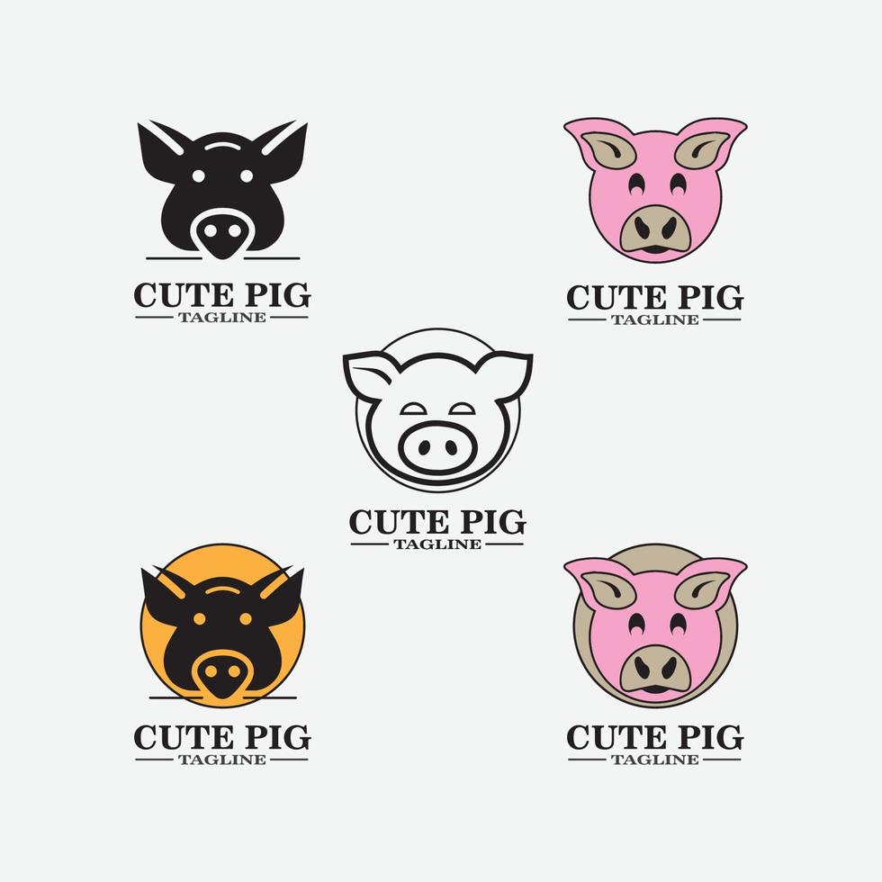 Cartoon pig Design illustration vector