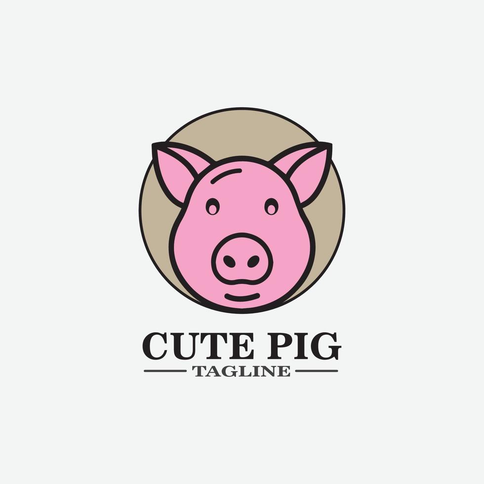 Cartoon pig Design illustration vector