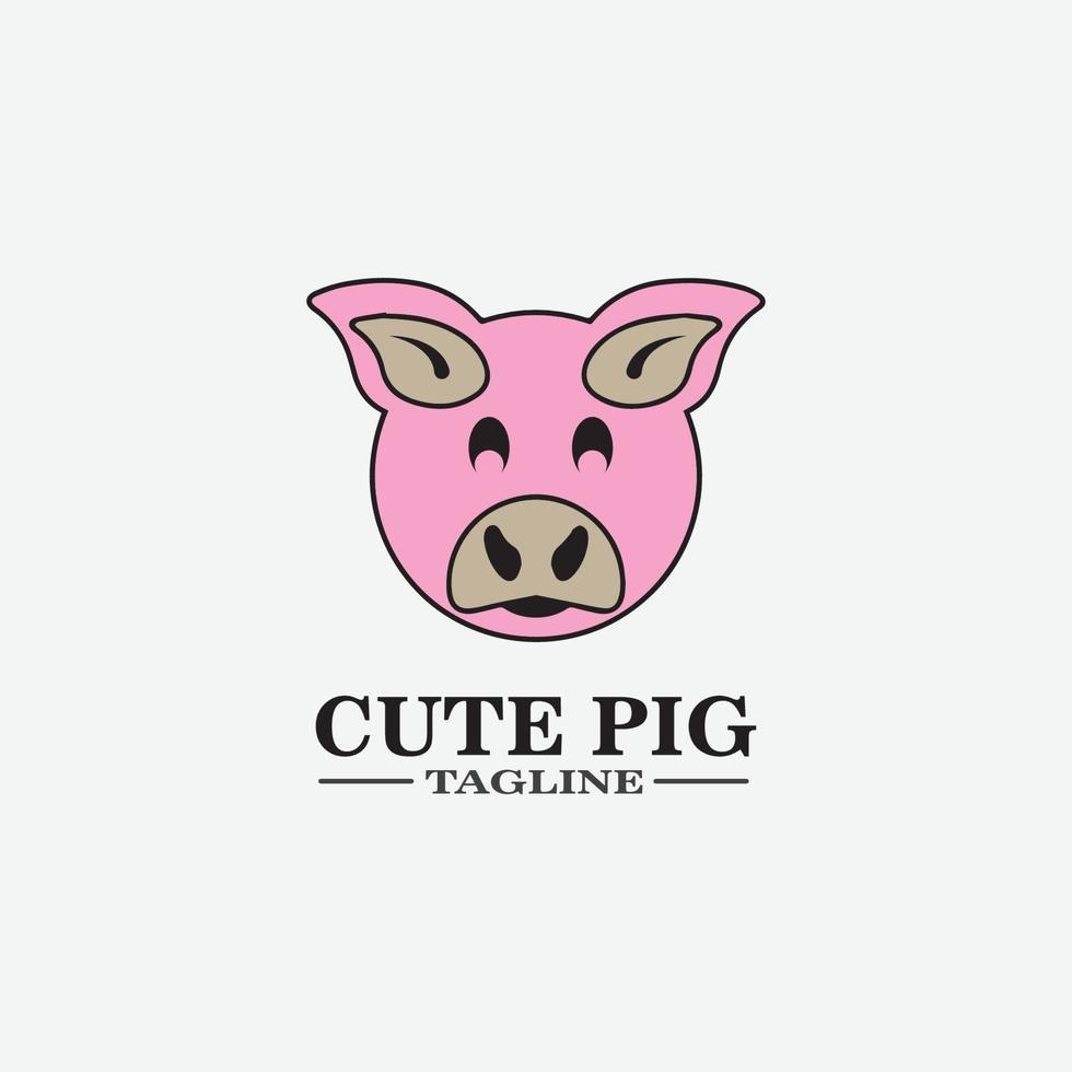 Cartoon pig Design illustration vector