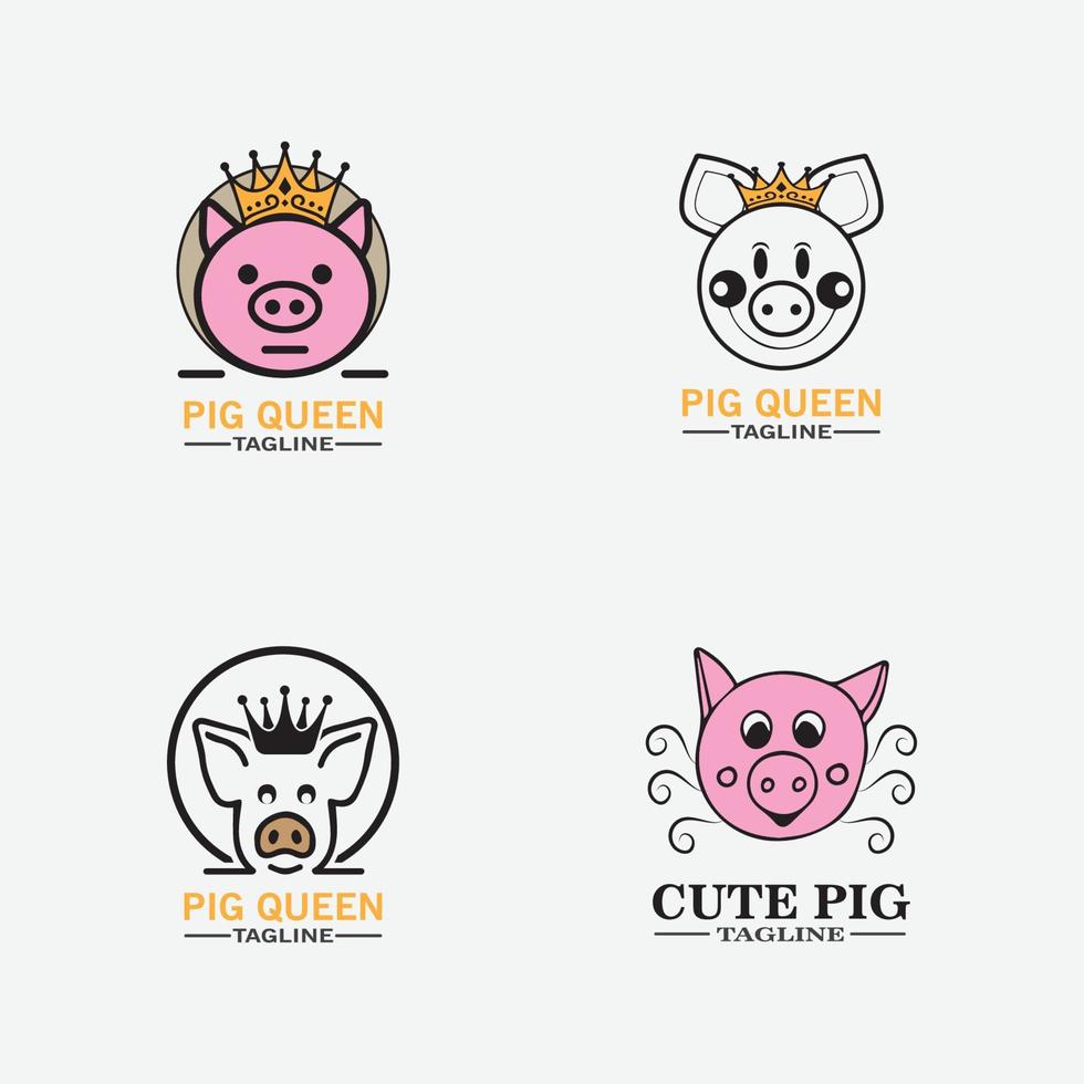 Cartoon pig Design illustration vector