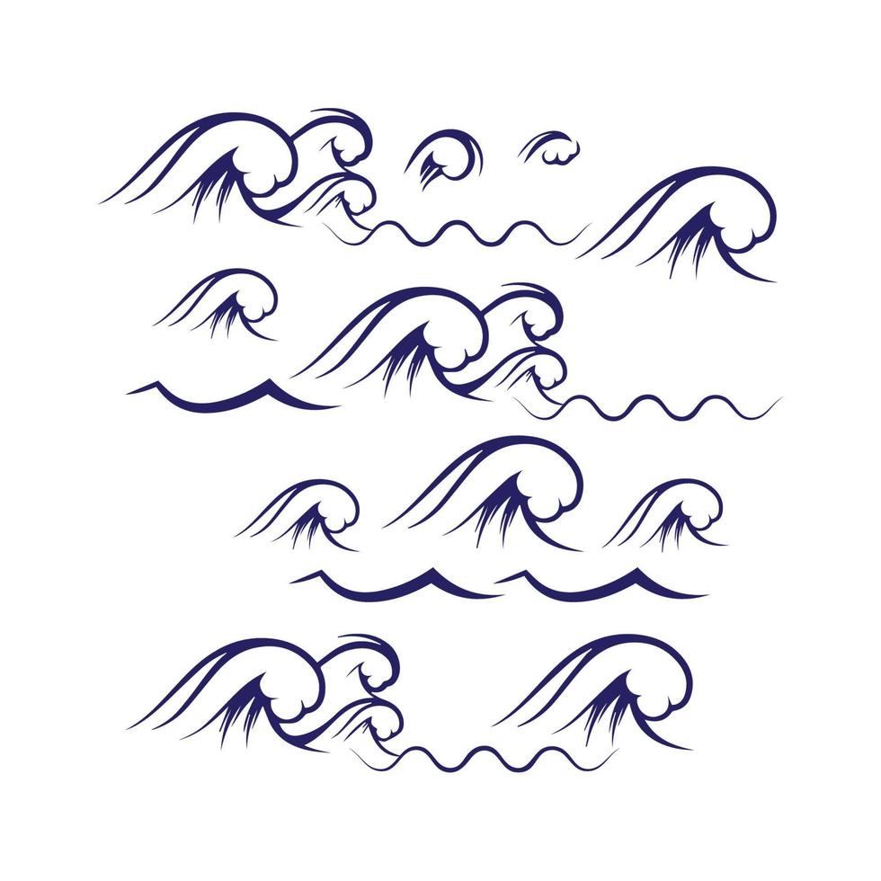 Water wave icon vector