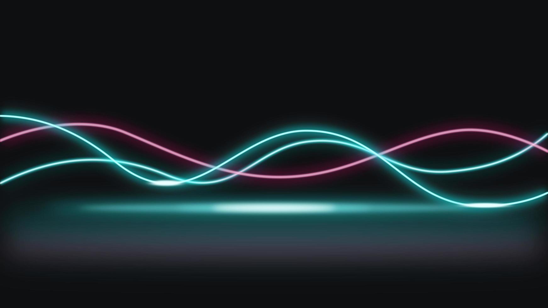 Abstract neon glow background with wavy lines photo