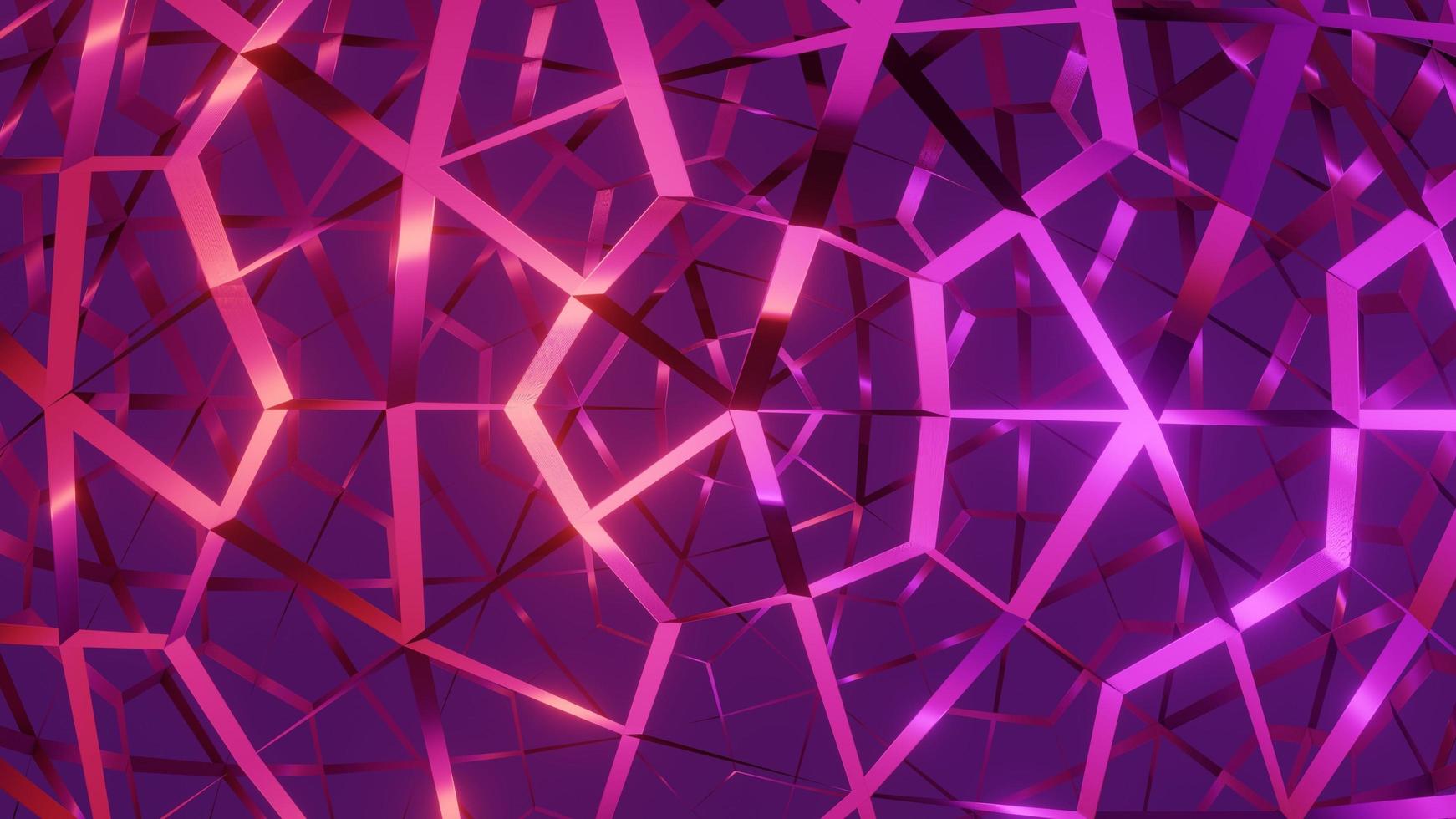 Abstract shiny background of intertwined hexagons in which light is reflected. photo