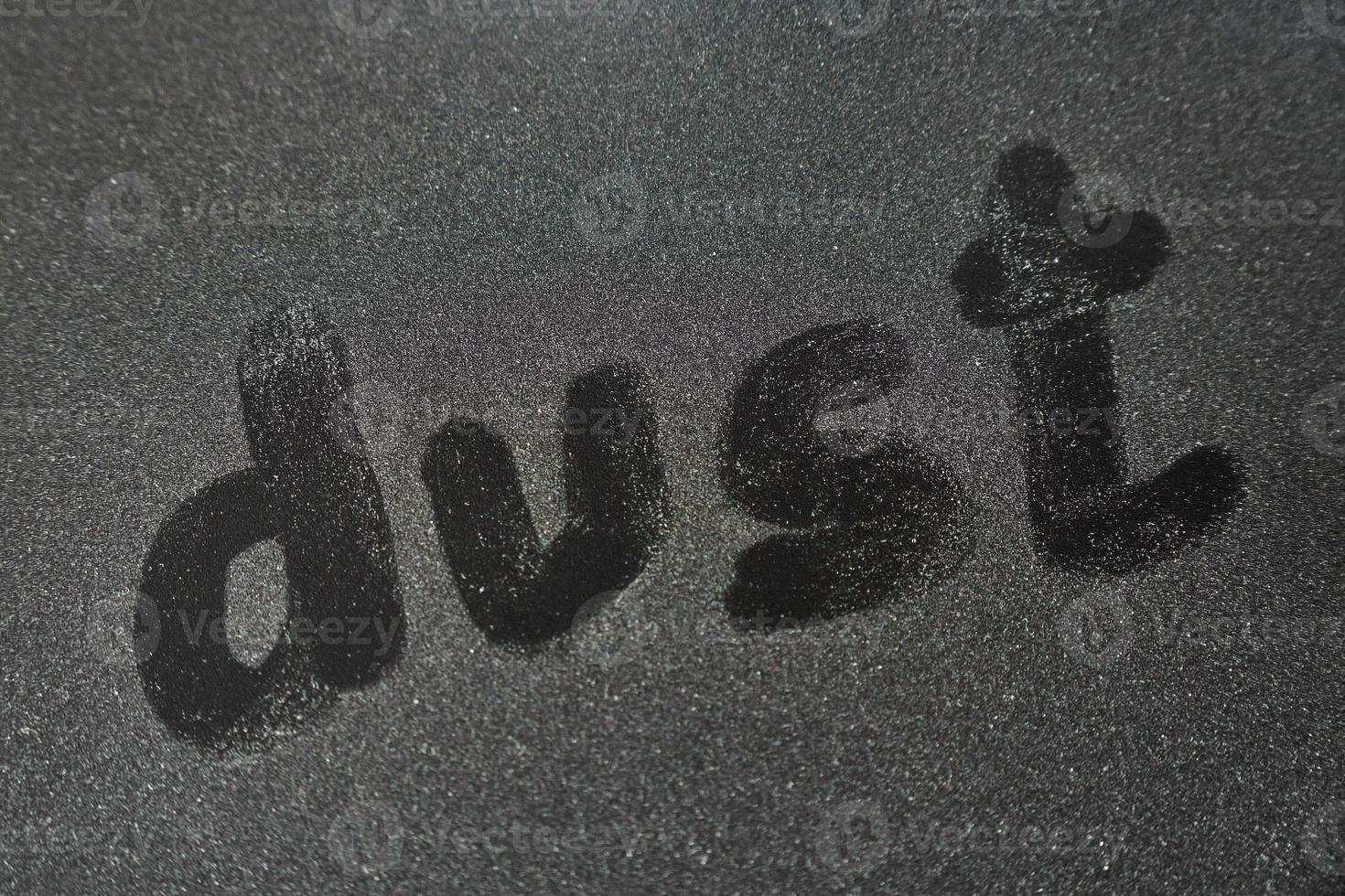 Dust, on dusty black surface photo