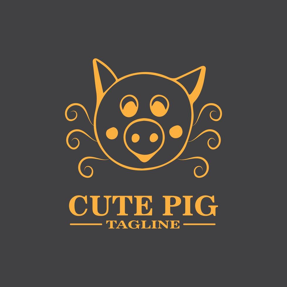 Cartoon pig Design illustration vector