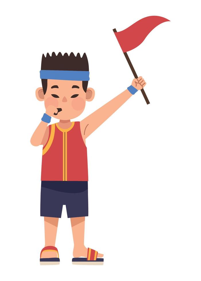 boy with flag vector