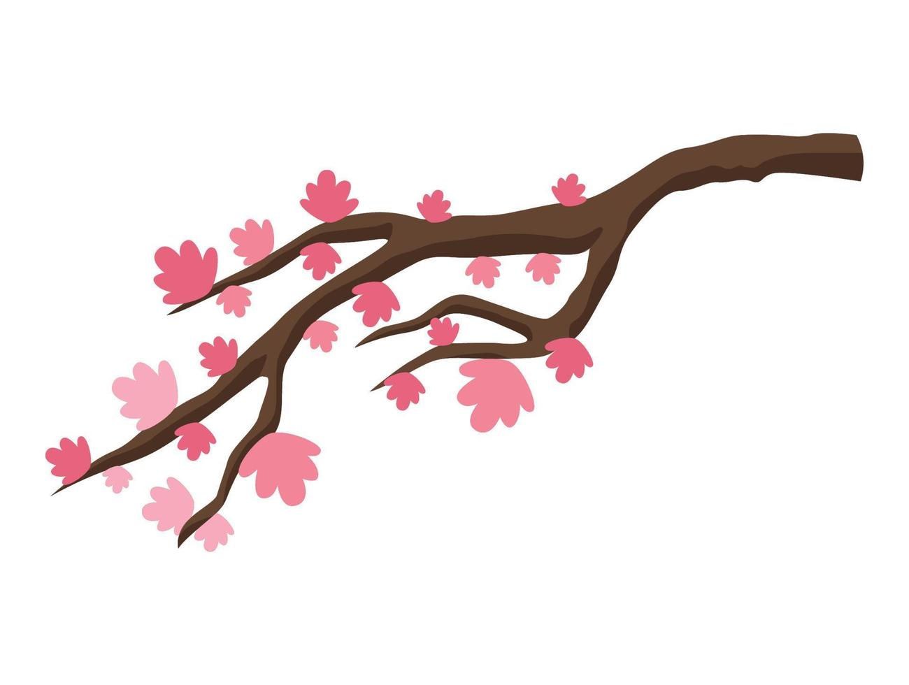 branch with pink flowers vector