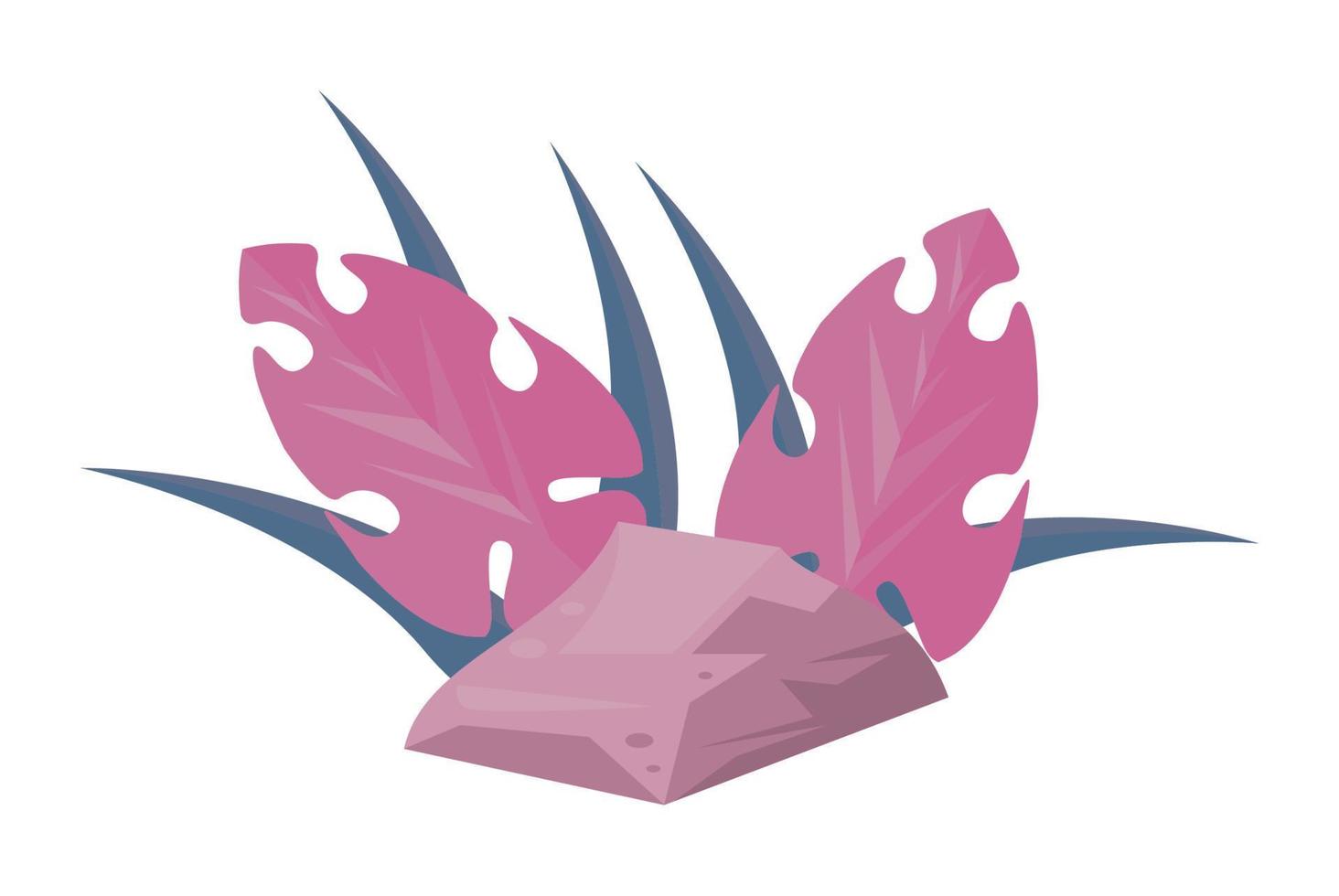 stone and leafs vector