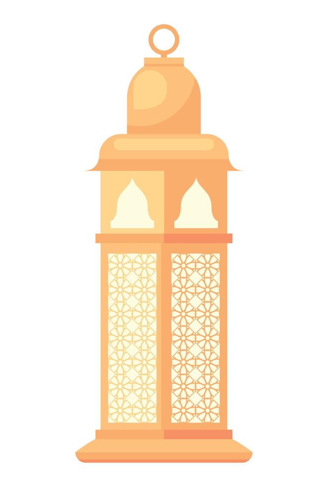 golden islamic lantern vector