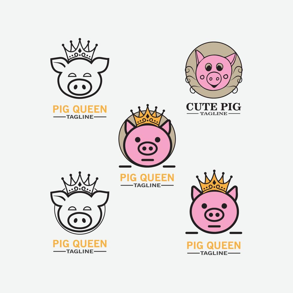 Cartoon pig Design illustration vector