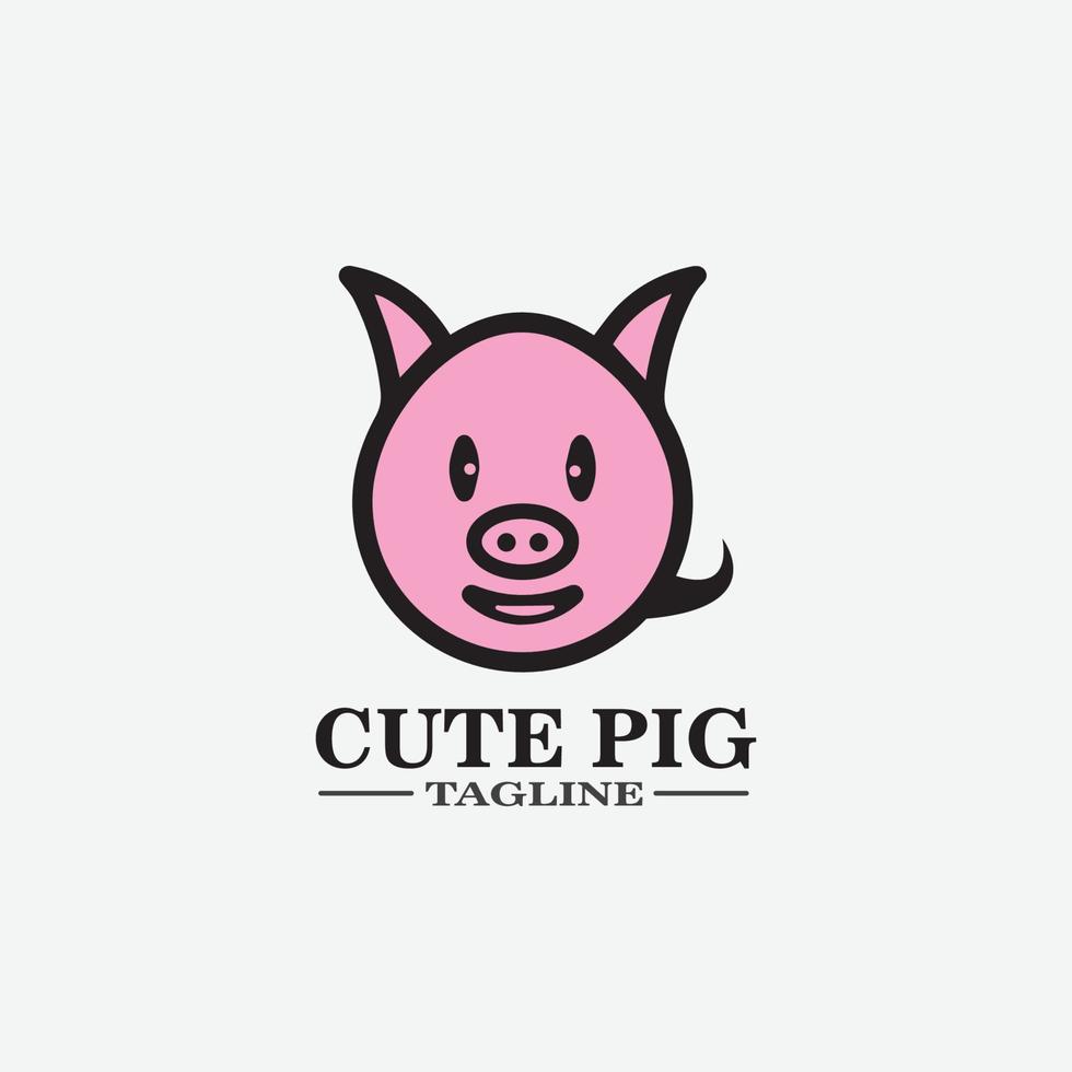 Cartoon pig Design illustration vector