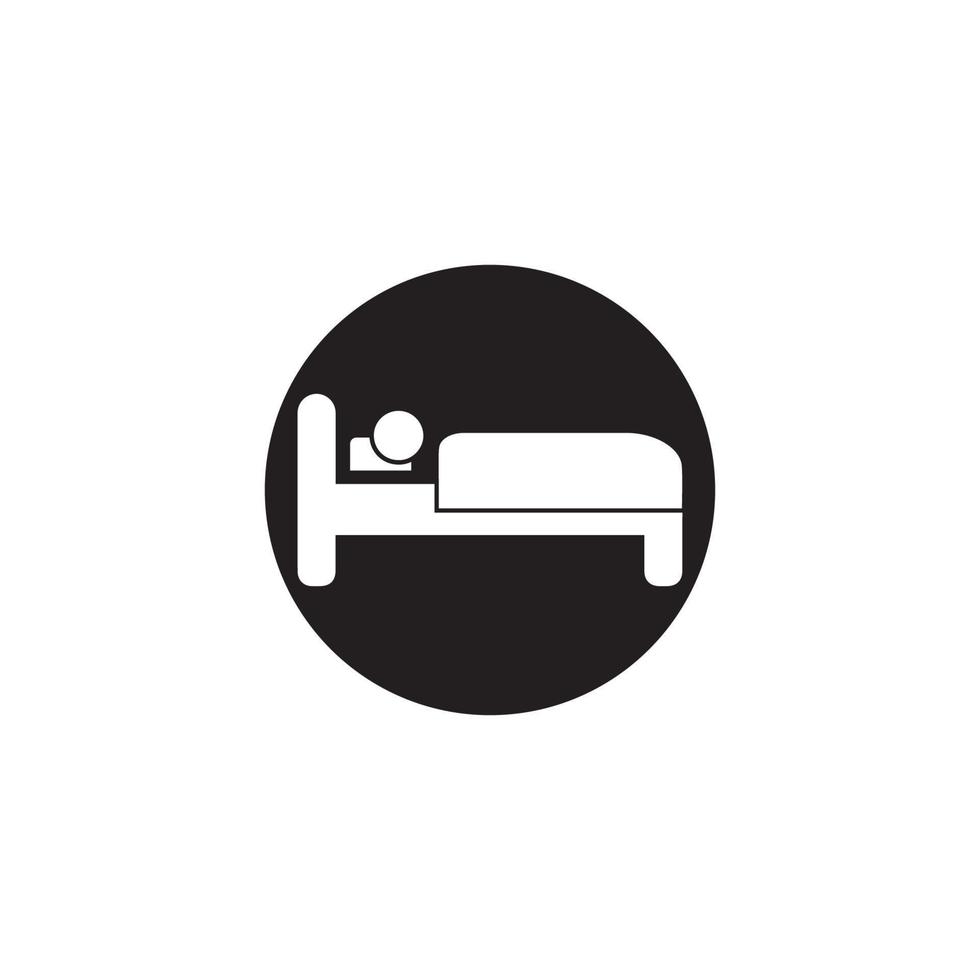 icono de cama, ilustración de vector de muebles, diseño plano.