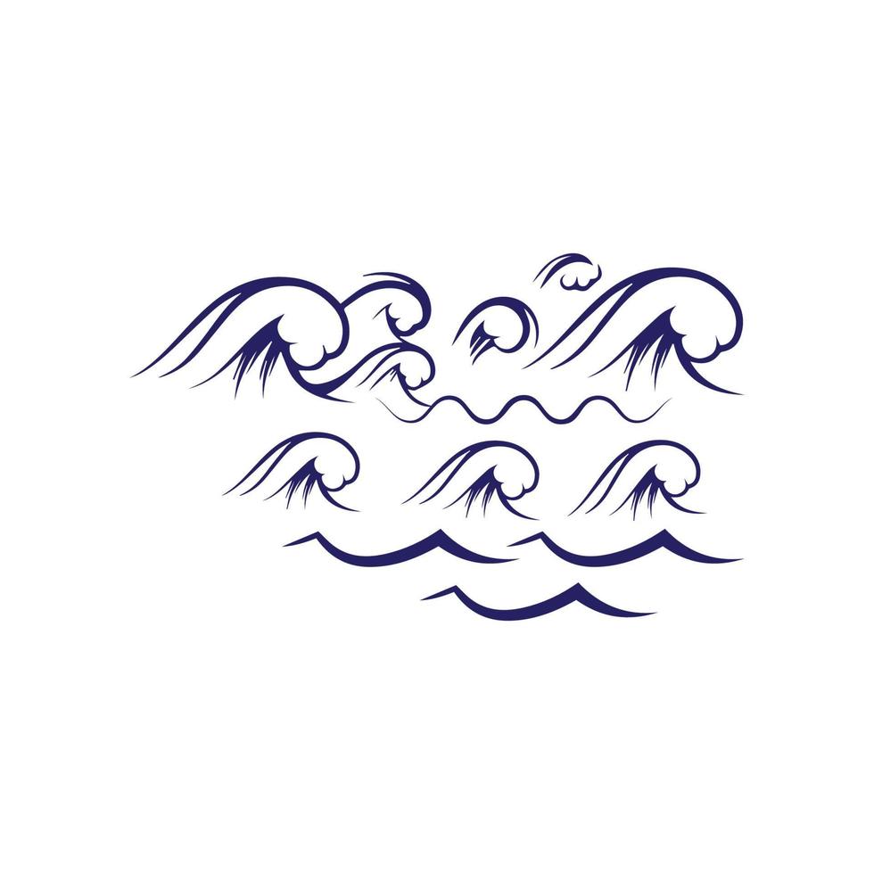 Water wave icon vector