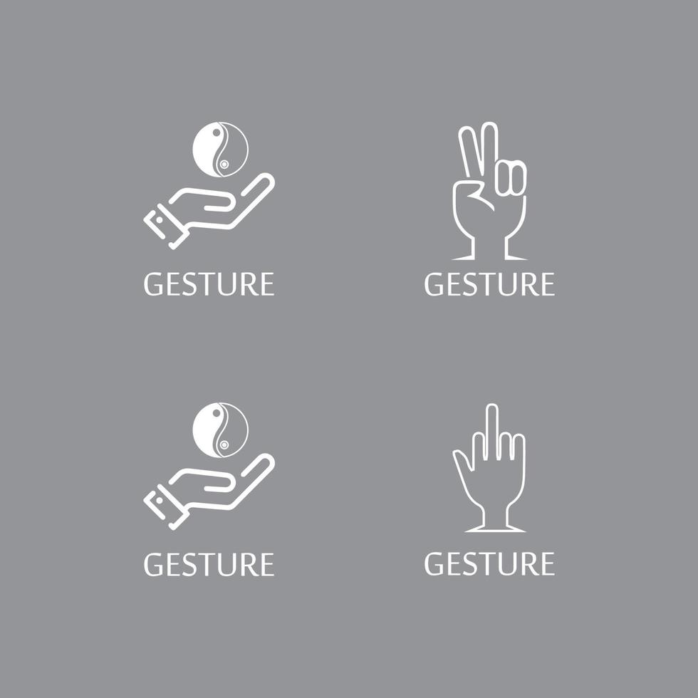 Hand gestures and sign language isolated vector