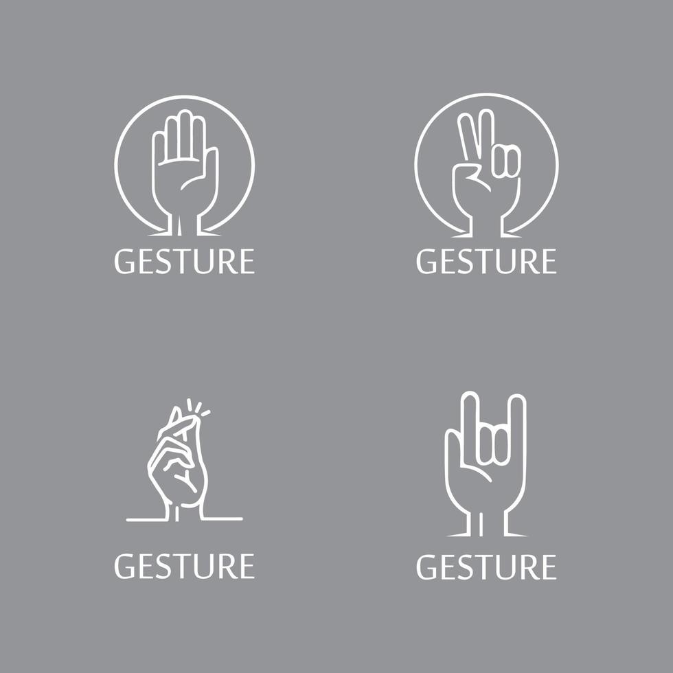 Hand gestures and sign language isolated vector