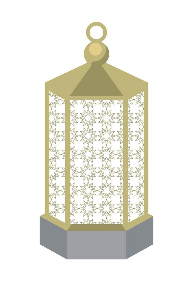 golden lantern hanging vector