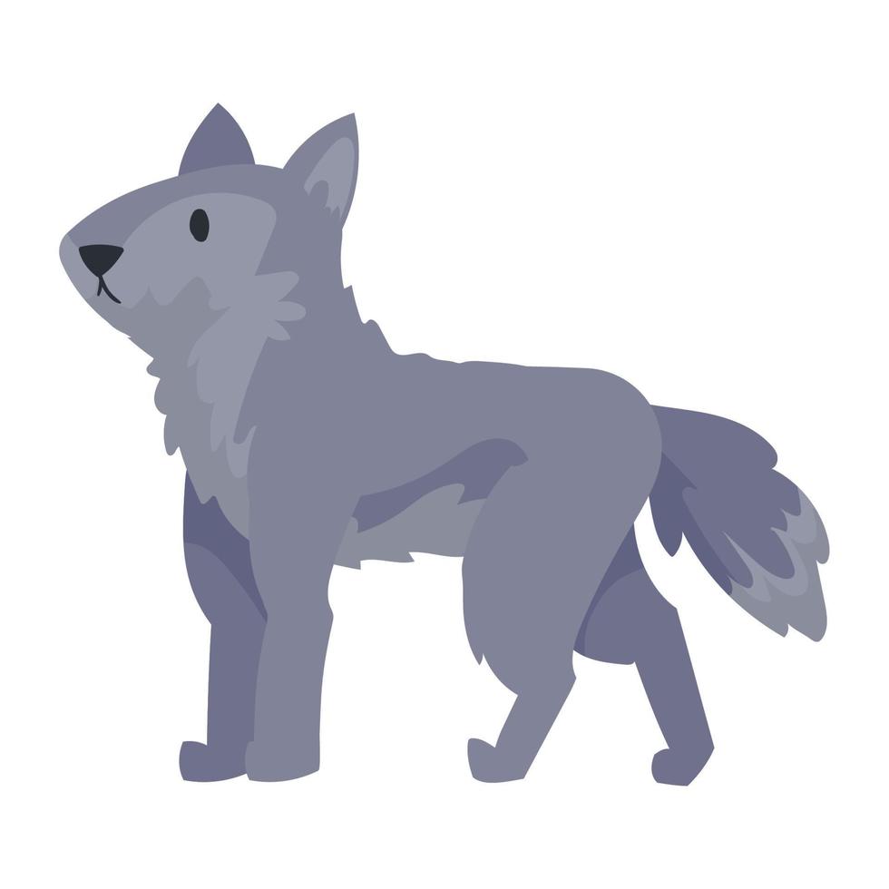 wolf cute animal kid vector