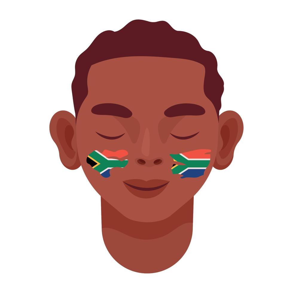 man with south africa flags vector