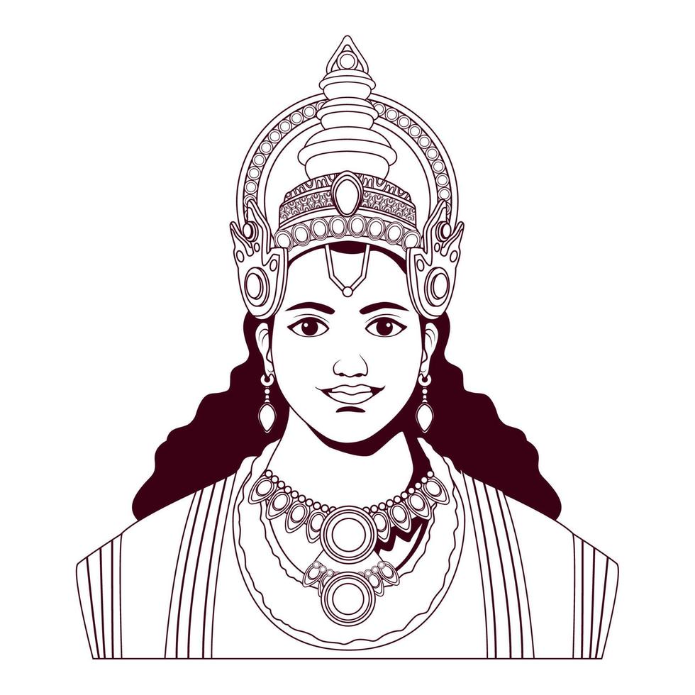 lord rama god monochrome vector