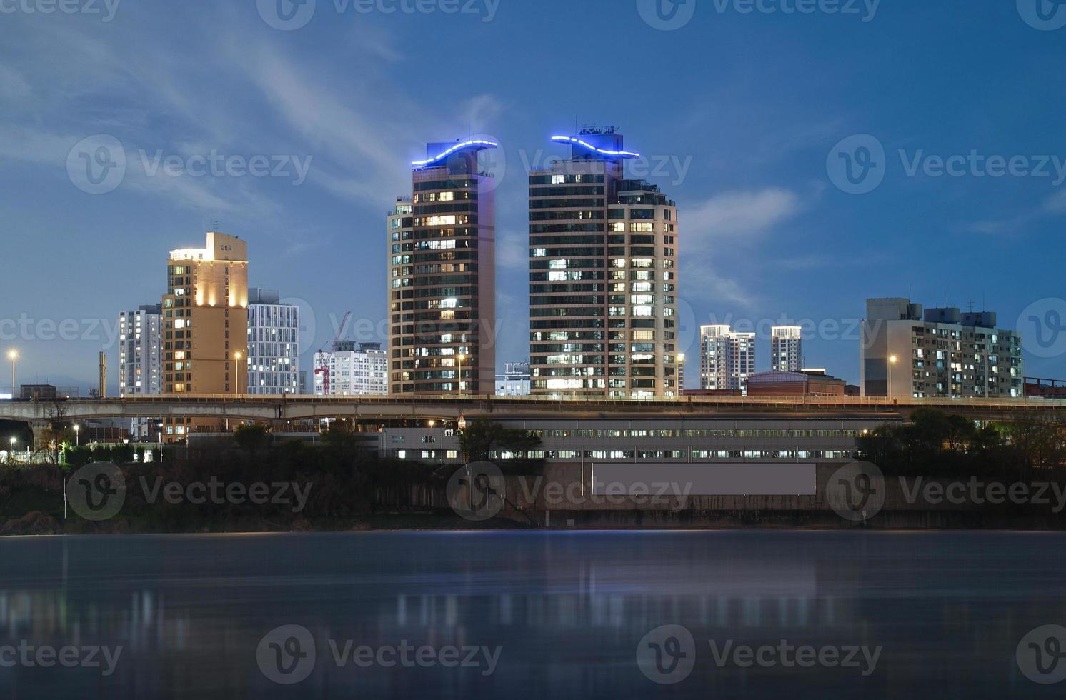 Night view of the Han River in Seoul photo