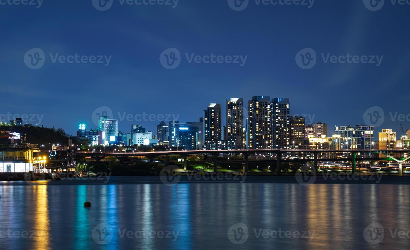 Night view of the Han River in Seoul photo