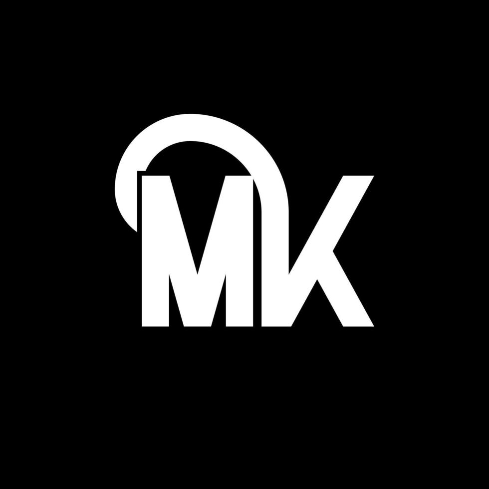 diseño del logotipo de la letra mk. icono del logotipo mk de letras iniciales. plantilla de diseño de logotipo mínimo mk de letra abstracta. vector de diseño de letras mk con colores negros. logotipo mk