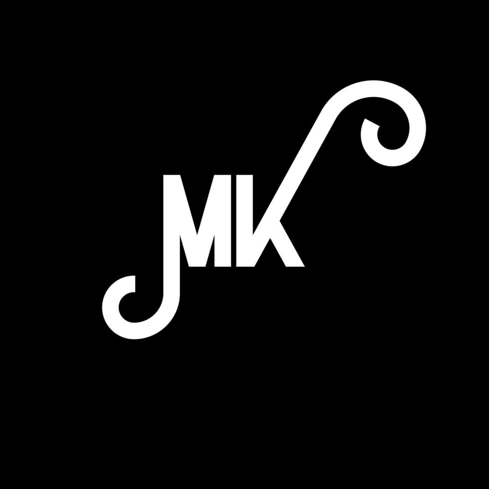 diseño del logotipo de la letra mk. icono del logotipo mk de letras iniciales. plantilla de diseño de logotipo mínimo mk de letra abstracta. vector de diseño de letras mk con colores negros. logotipo mk