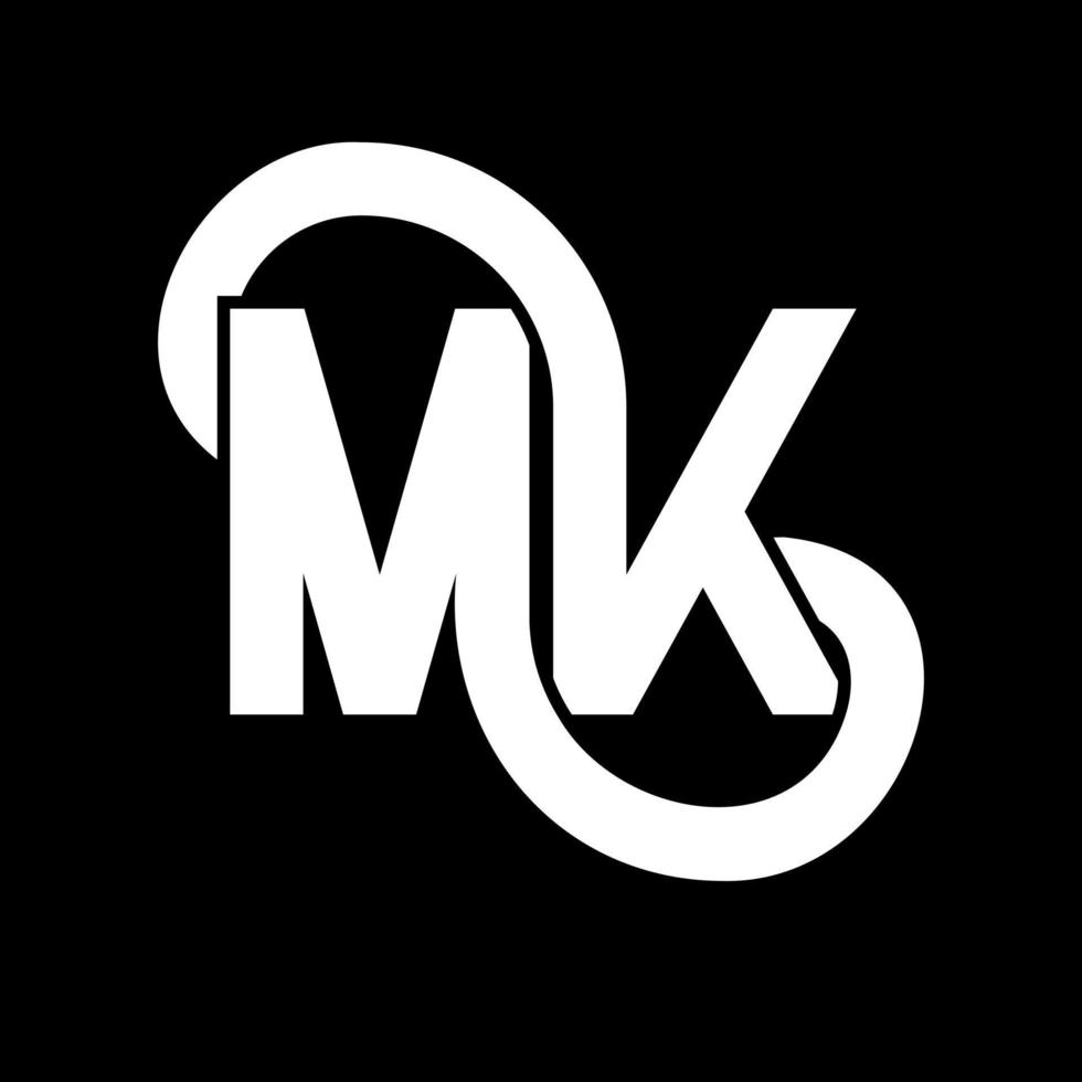 diseño del logotipo de la letra mk. icono del logotipo mk de letras iniciales. plantilla de diseño de logotipo mínimo mk de letra abstracta. vector de diseño de letras mk con colores negros. logotipo mk