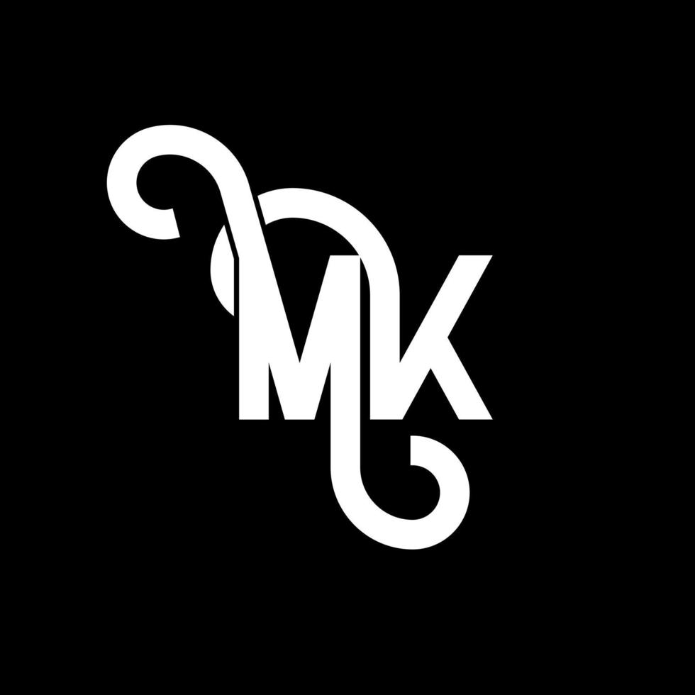 MK Letter Logo Design. Initial letters MK logo icon. Abstract letter MK minimal logo design template. M K letter design vector with black colors. mk logo