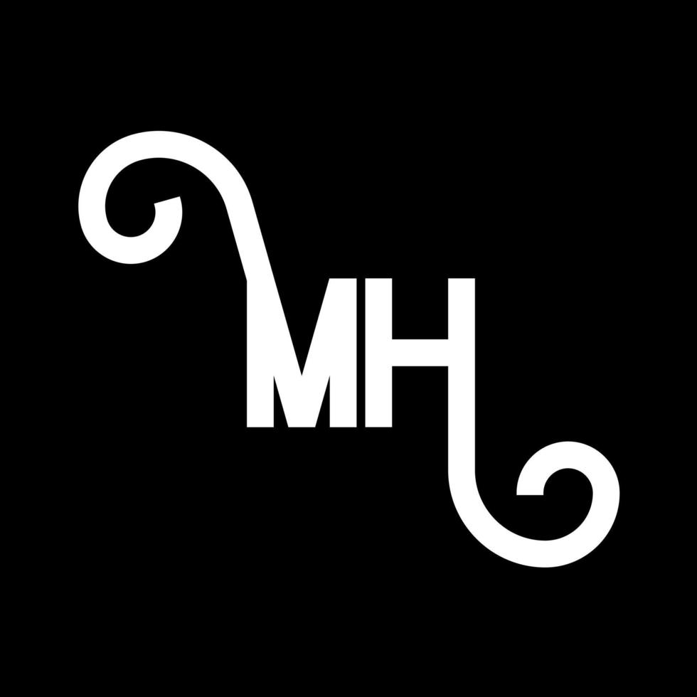 diseño del logotipo de la letra mh. icono del logotipo de letras iniciales mh. letra abstracta mh plantilla de diseño de logotipo mínimo. vector de diseño de letra mh con colores negros. logotipo mh
