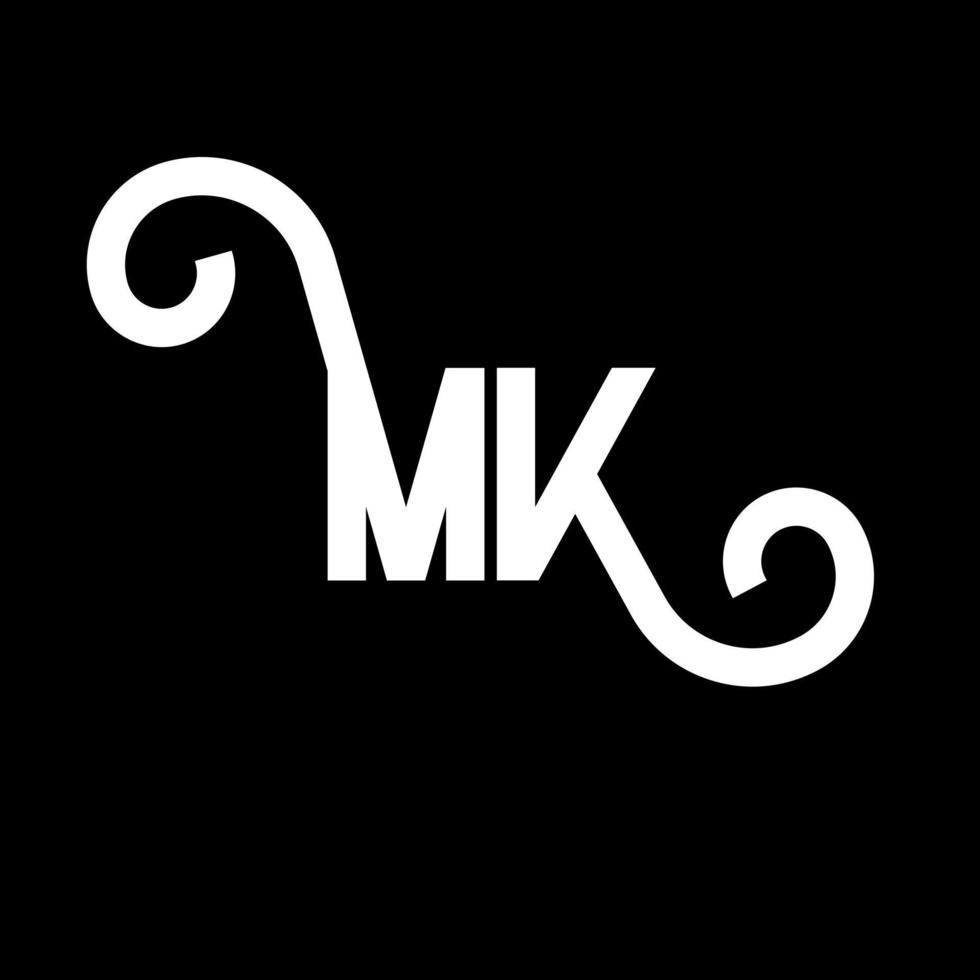 diseño del logotipo de la letra mk. icono del logotipo mk de letras iniciales. plantilla de diseño de logotipo mínimo mk de letra abstracta. vector de diseño de letras mk con colores negros. logotipo mk