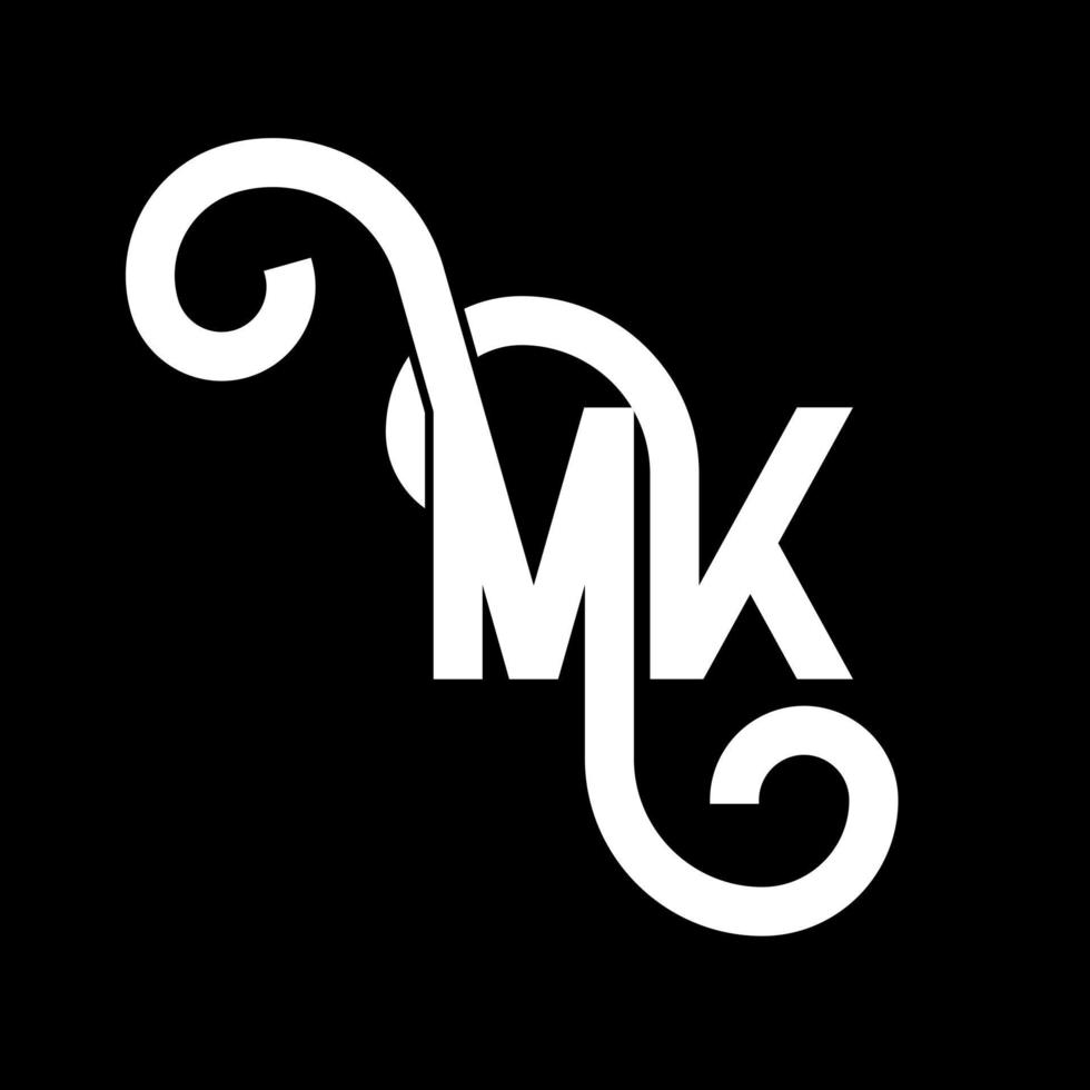 diseño del logotipo de la letra mk. icono del logotipo mk de letras iniciales. plantilla de diseño de logotipo mínimo mk de letra abstracta. vector de diseño de letras mk con colores negros. logotipo mk