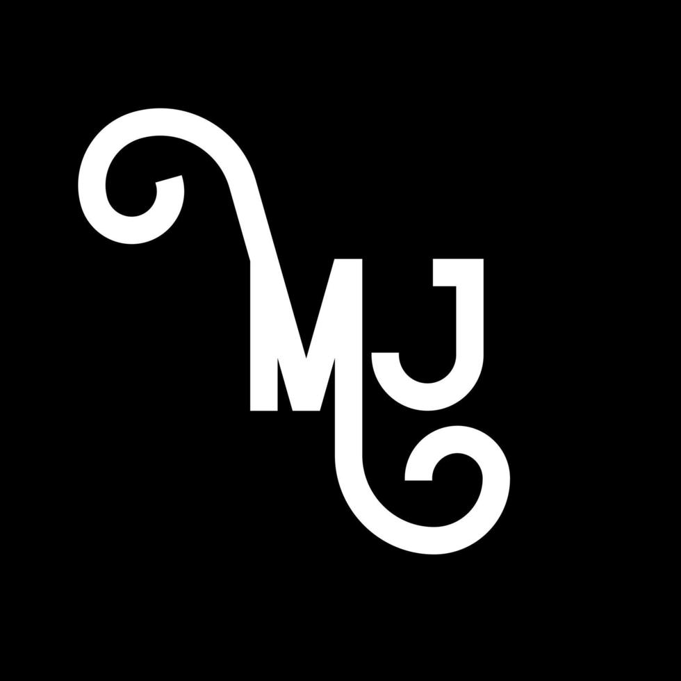 MJ Letter Logo Design. Initial letters MJ logo icon. Abstract letter MJ minimal logo design template. M J letter design vector with black colors. mj logo