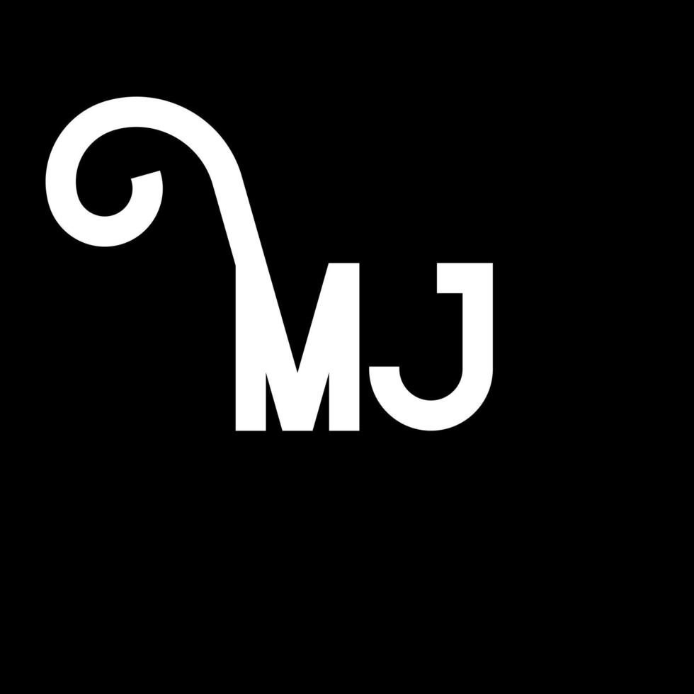 MJ Letter Logo Design. Initial letters MJ logo icon. Abstract letter MJ minimal logo design template. M J letter design vector with black colors. mj logo