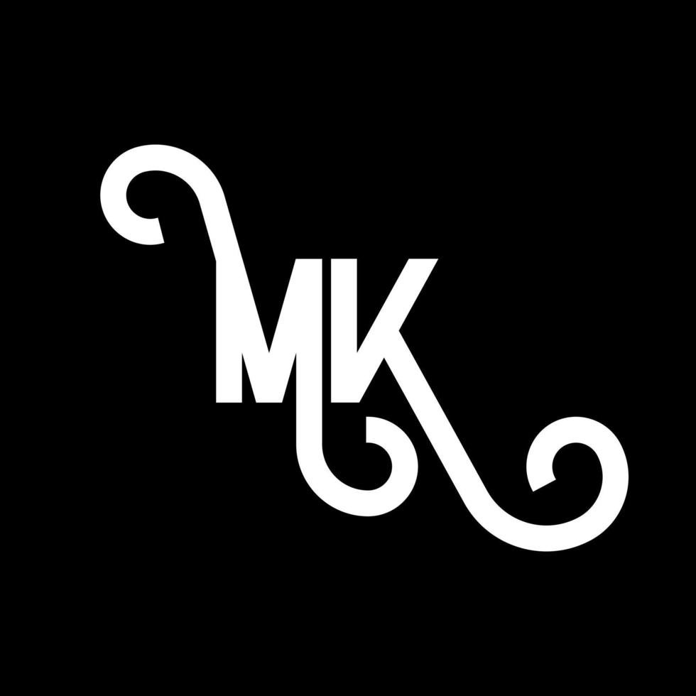 MK Letter Logo Design. Initial letters MK logo icon. Abstract letter MK minimal logo design template. M K letter design vector with black colors. mk logo