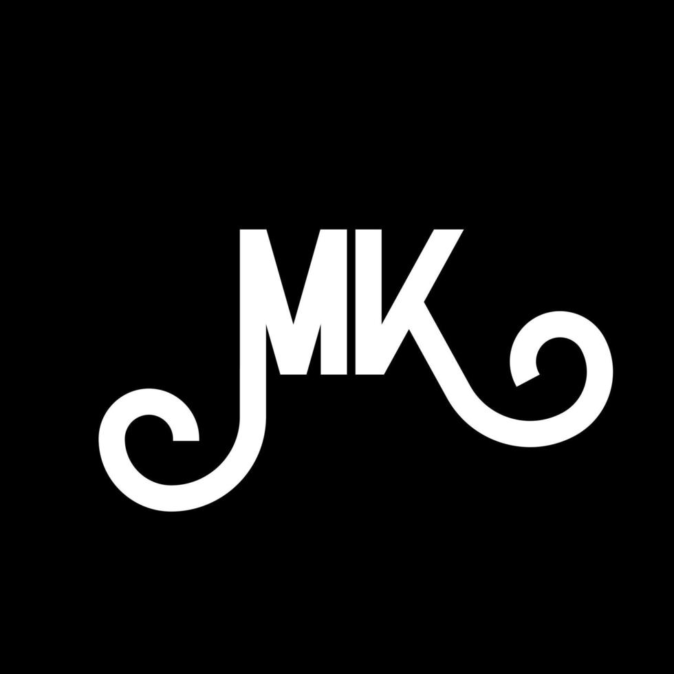 MK Letter Logo Design. Initial letters MK logo icon. Abstract letter MK minimal logo design template. M K letter design vector with black colors. mk logo