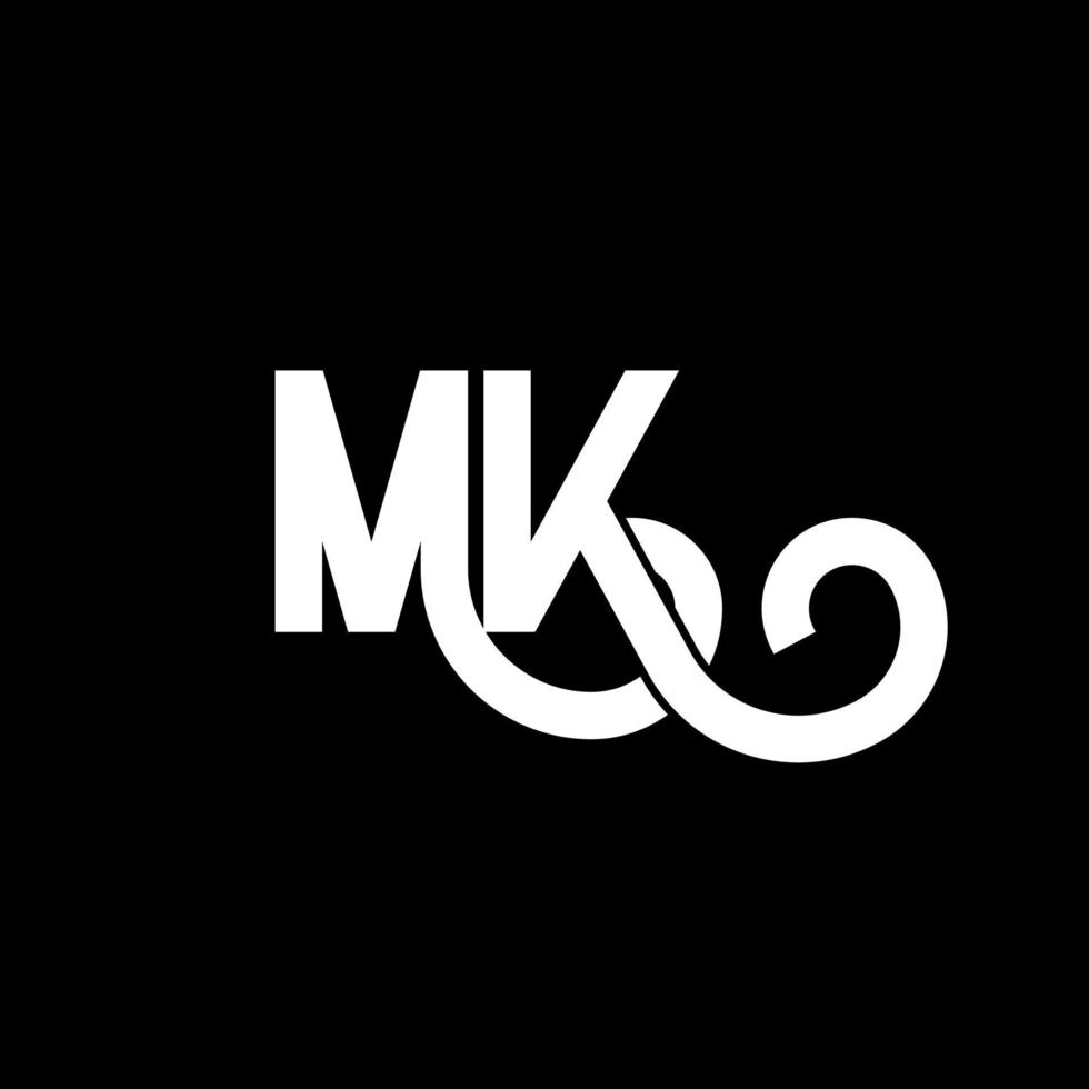 MK Letter Logo Design. Initial letters MK logo icon. Abstract letter MK minimal logo design template. M K letter design vector with black colors. mk logo