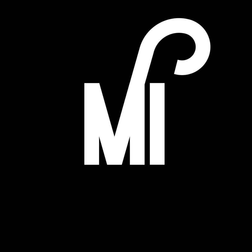 MI Letter Logo Design. Initial letters MI logo icon. Abstract letter MI minimal logo design template. M I letter design vector with black colors. mi logo