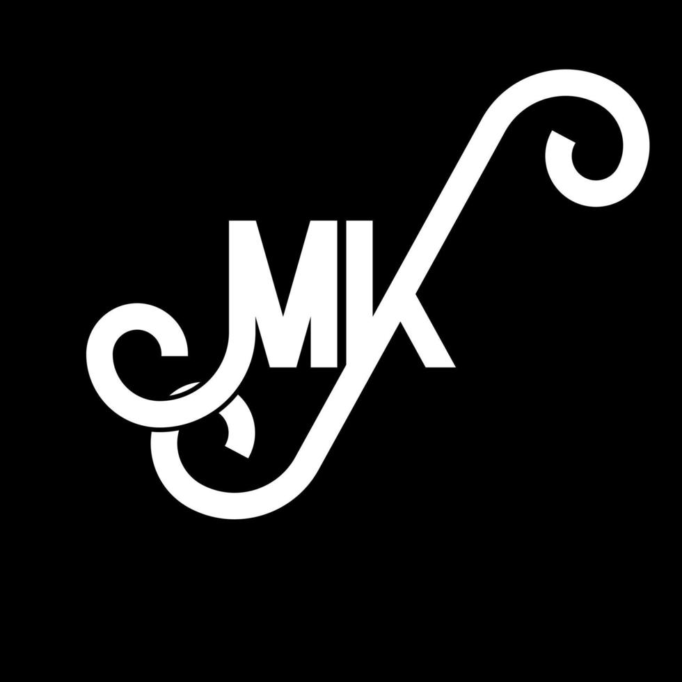 MK Letter Logo Design. Initial letters MK logo icon. Abstract letter MK minimal logo design template. M K letter design vector with black colors. mk logo