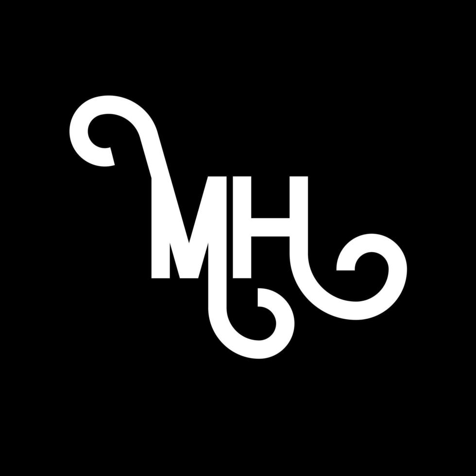 diseño del logotipo de la letra mh. icono del logotipo de letras iniciales mh. letra abstracta mh plantilla de diseño de logotipo mínimo. vector de diseño de letra mh con colores negros. logotipo mh