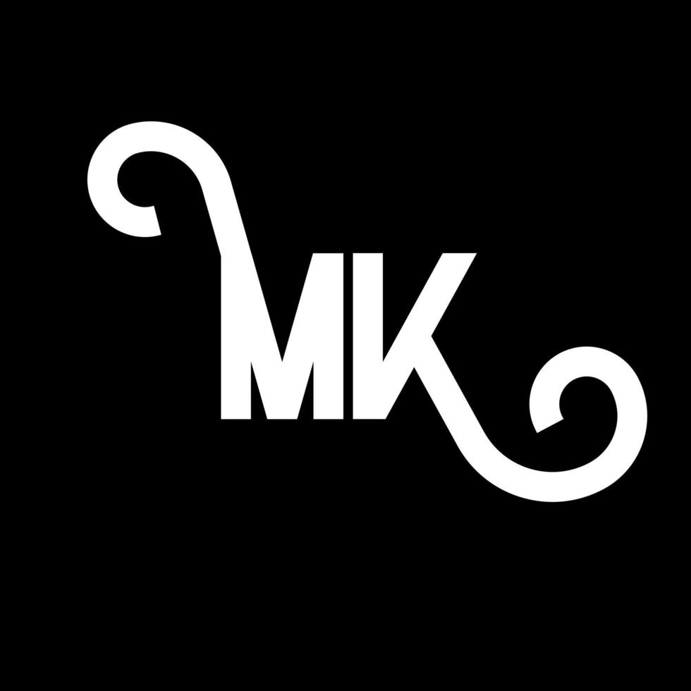 MK Letter Logo Design. Initial letters MK logo icon. Abstract letter MK minimal logo design template. M K letter design vector with black colors. mk logo