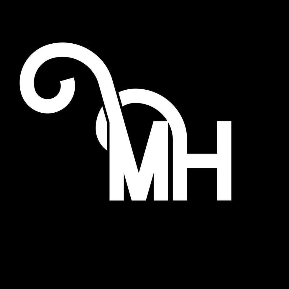 diseño del logotipo de la letra mh. icono del logotipo de letras iniciales mh. letra abstracta mh plantilla de diseño de logotipo mínimo. vector de diseño de letra mh con colores negros. logotipo mh