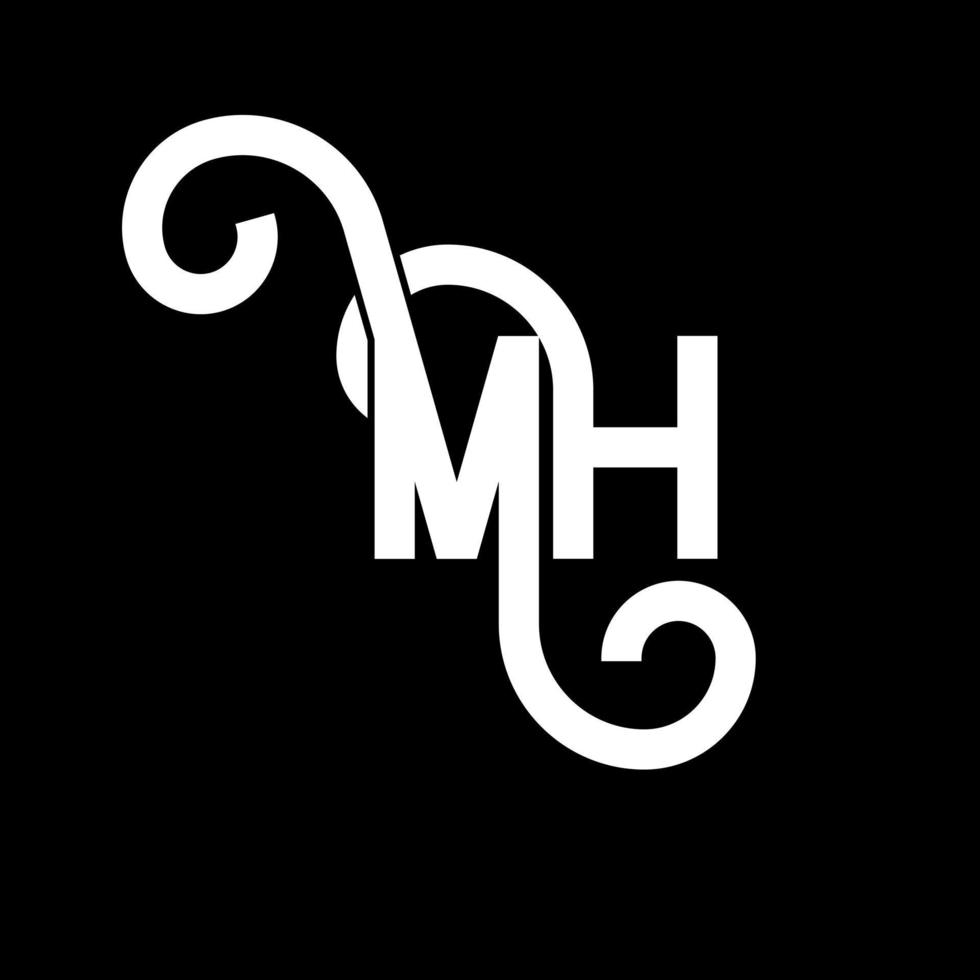 MH Letter Logo Design. Initial letters MH logo icon. Abstract letter MH minimal logo design template. M H letter design vector with black colors. mh logo